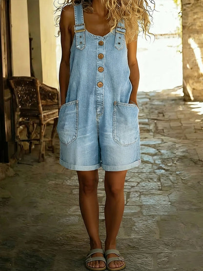 Entspanntes Shorts-Jumpsuit mit verstellbaren Trägern 4