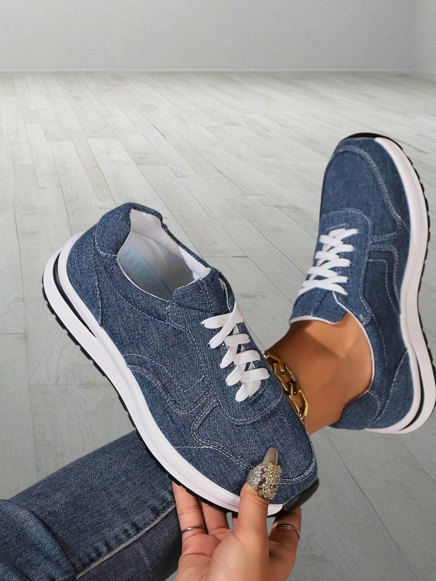 Estrid | Orthopädische Schuhe Damen mit dicker Sohle für optimalen Komfort und Atmungsaktivität | Blau 3