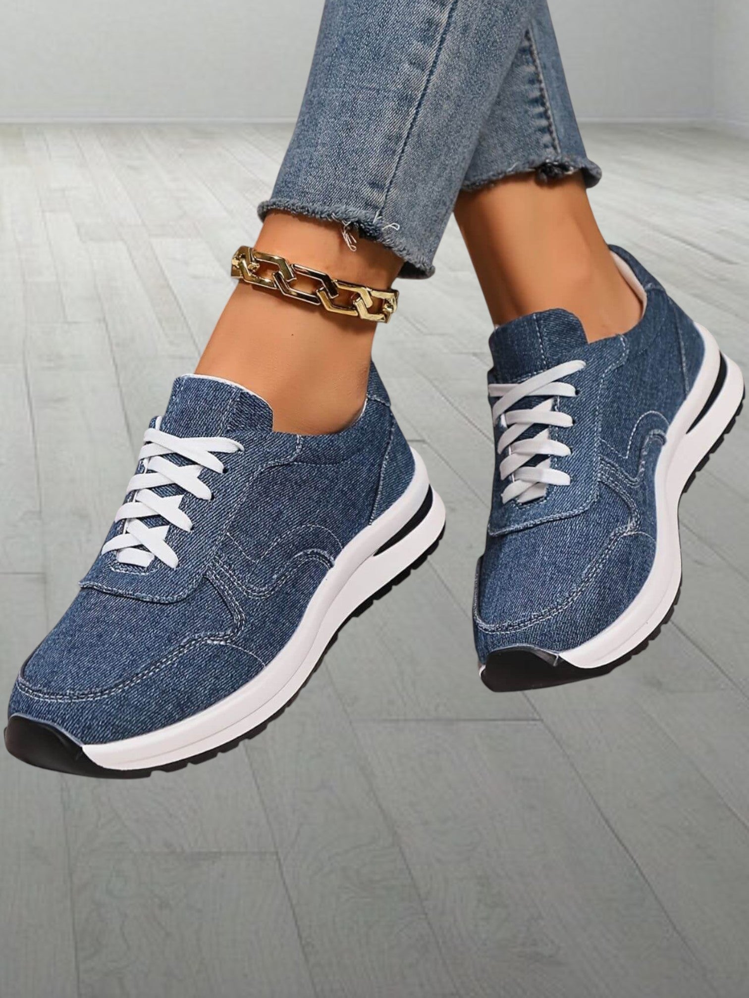 Estrid | Orthopädische Schuhe Damen mit dicker Sohle für optimalen Komfort und Atmungsaktivität | Blau 4