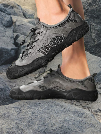 Ewald | Robuste Herren Sneaker mit atmungsaktivem Mesh-Obermaterial und flexibler Sohle für Outdoor-Aktivitäten | Grau