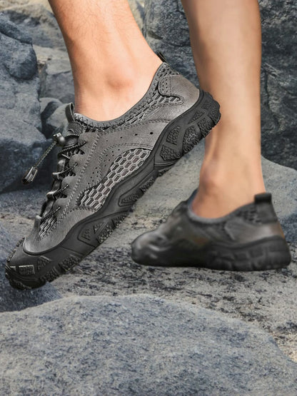 Ewald | Robuste Herren Sneaker mit atmungsaktivem Mesh-Obermaterial und flexibler Sohle für Outdoor-Aktivitäten | Grau 2