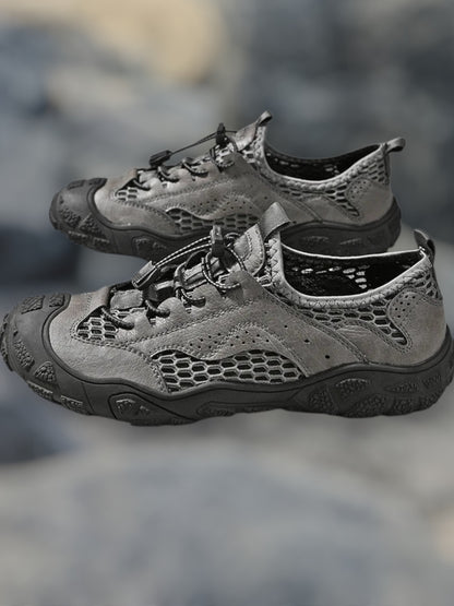 Ewald | Robuste Herren Sneaker mit atmungsaktivem Mesh-Obermaterial und flexibler Sohle für Outdoor-Aktivitäten | Grau 4