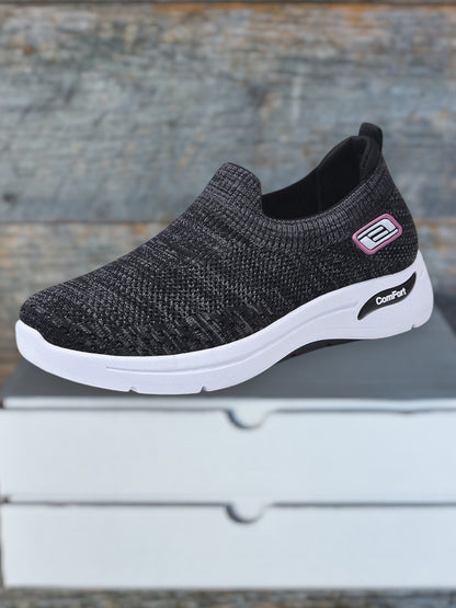 FAMKE | Orthopädische Sneaker Damen mit Kissenkomfort, Atmungsaktiv und Wetterfest für breite Füße | Schwarz