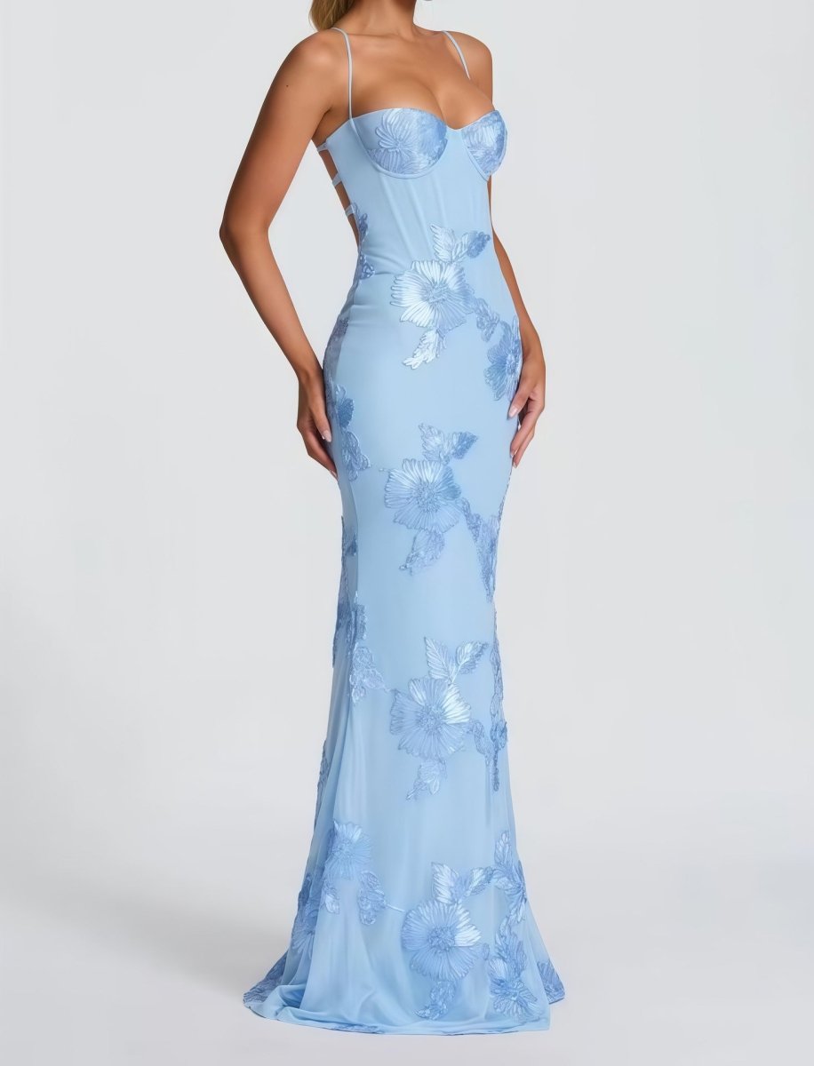 Figurbetontes Maxi Kleid mit Spitze 10