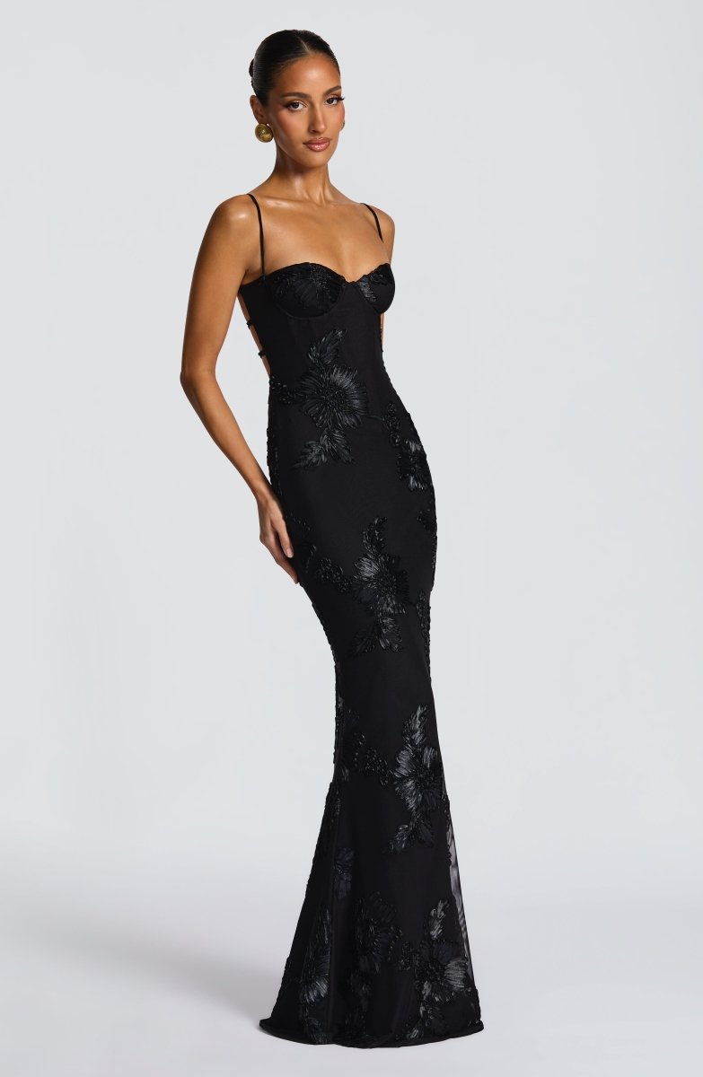 Figurbetontes Maxi Kleid mit Spitze 2