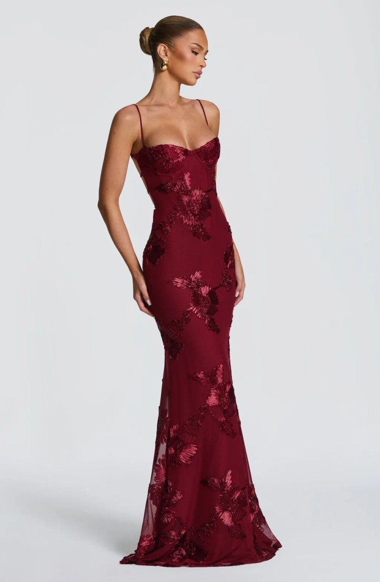 Figurbetontes Maxi Kleid mit Spitze 5