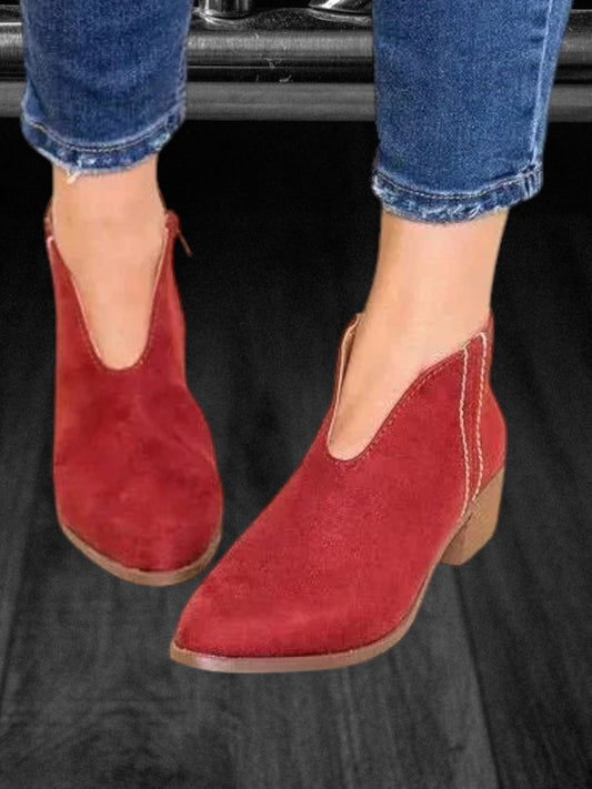 Finley | Orthopädische Stiefel Damen mit Reißverschluss für ganztägigen Komfort | Rot