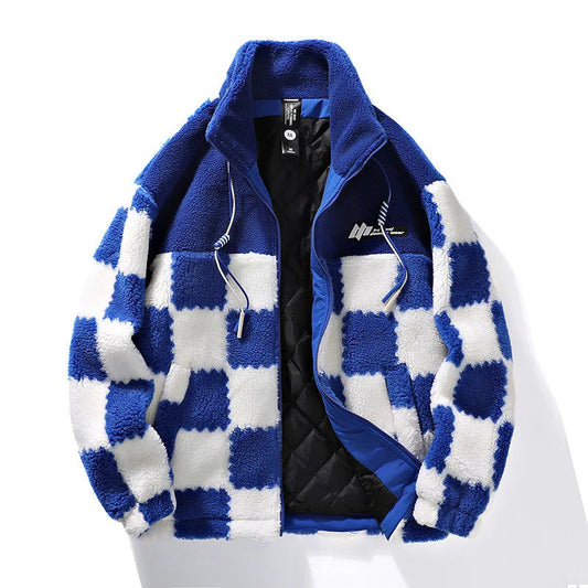 Fleecejacke Herren, Schachbrettmuster, Wasserabweisend | Winter 0