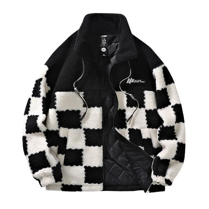Fleecejacke Herren, Schachbrettmuster, Wasserabweisend | Winter 1