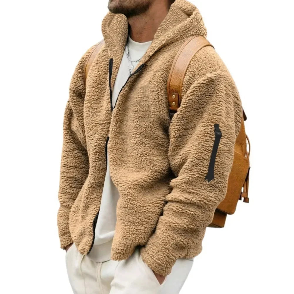 Fleecejacke Herren, Wasserabweisend, Kapuze | Winter 1