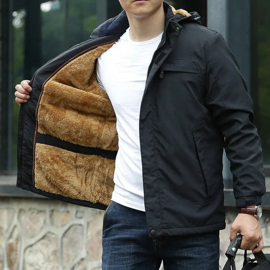 Fleecejacke mit Kapuze für Herren, wasserabweisend | Winter 0