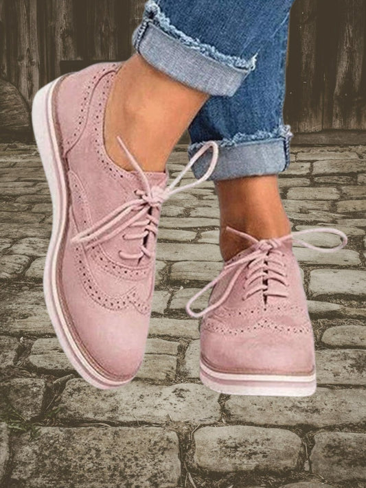 Frauen Schnürschuh mit bequemer Sohle | Rosa