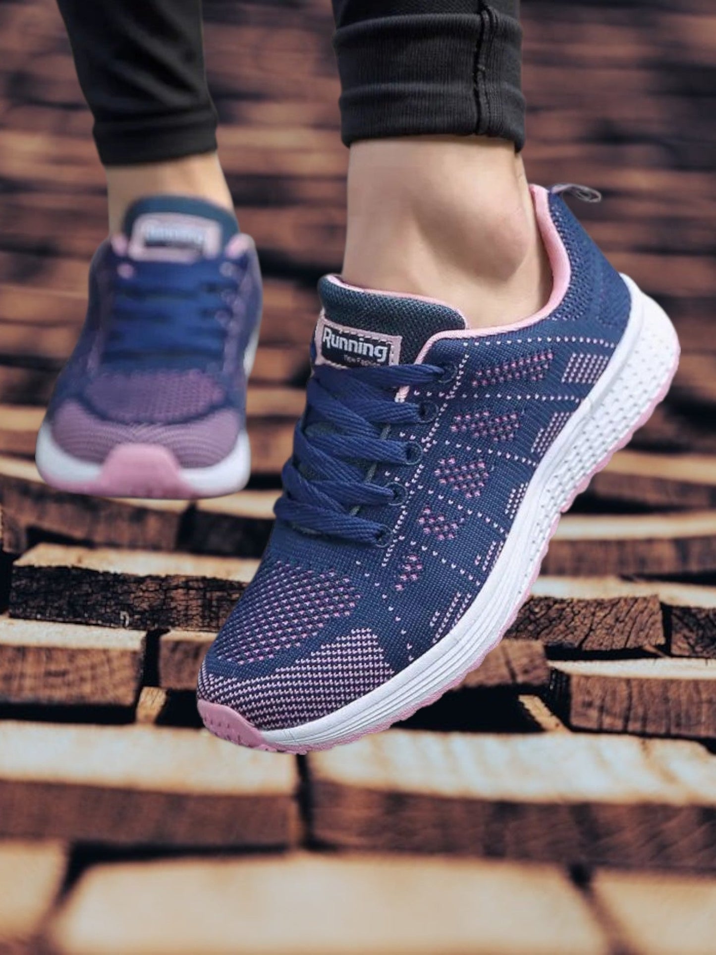 Frauen Schnürschuhe mit atmungsaktivem Design und Rutsch-Außensohle | Blau