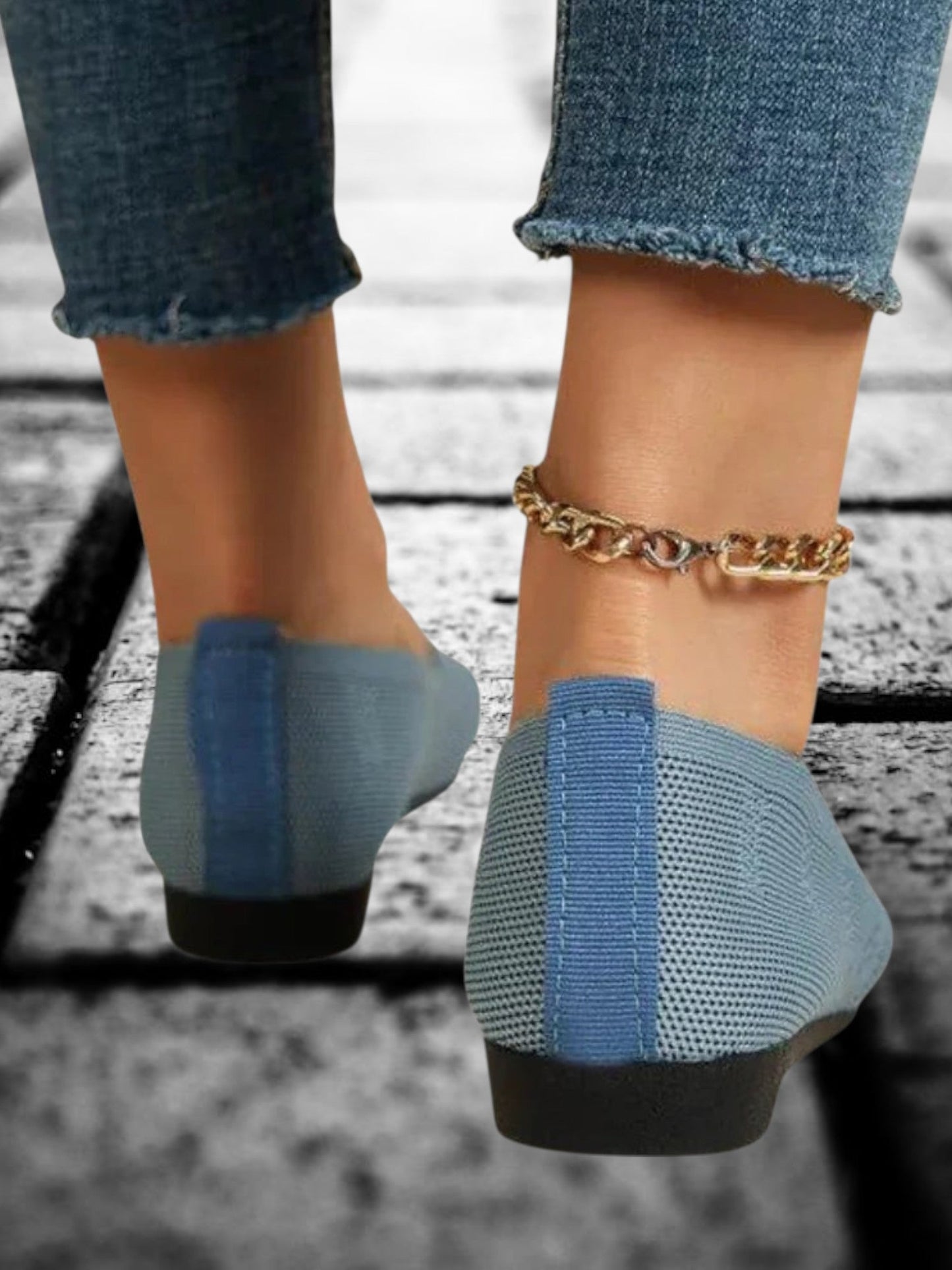 Frauenschuhe mit gleitender Sohle und atmungsaktives Material | Blau 2