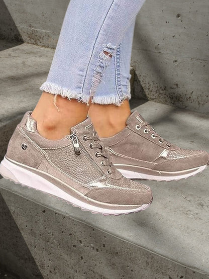 Gabriele | Orthopädische Sneaker Damen mit Reißverschluss für optimalen Komfort und stilvolles Design | Beige