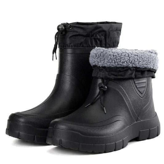 Gefütterte Gummistiefel für Männer | Hohe Stiefel mit Kordelzug | Winter 0