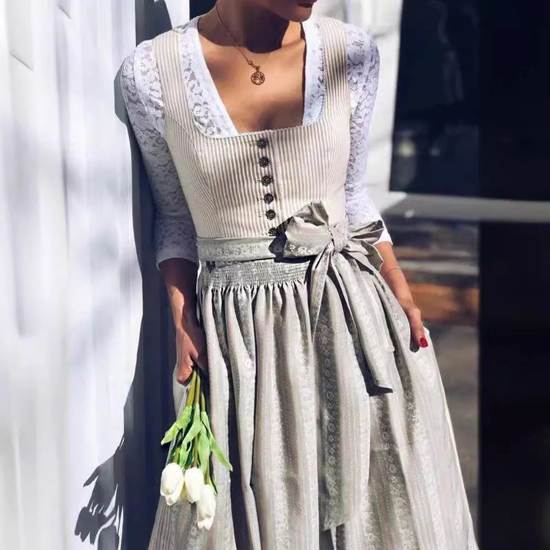 Geripptes Oberteil, fließender Rock, Midikleid | Oktoberfest 0