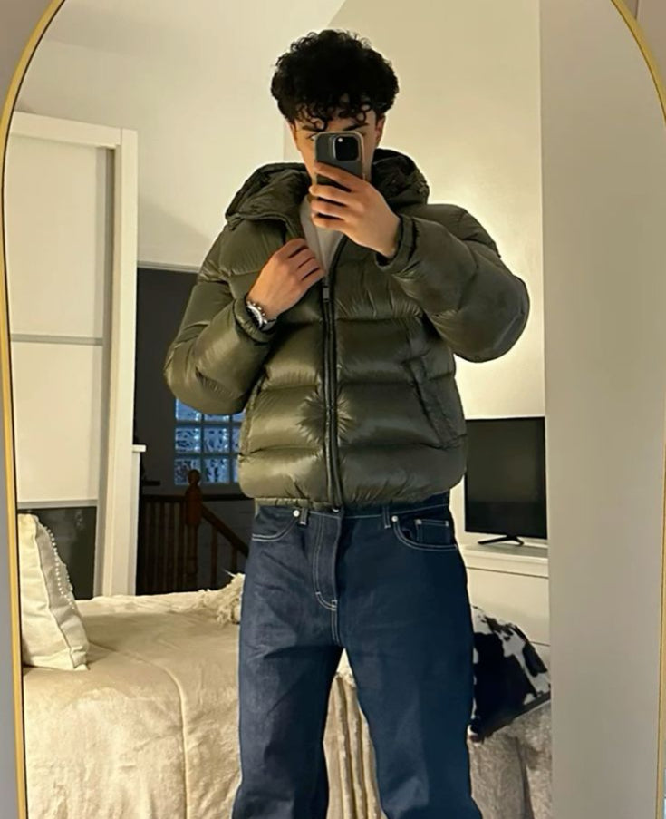 Gesteppte Winterjacke für Herren | Mit Kapuze, Sherpa-Futter