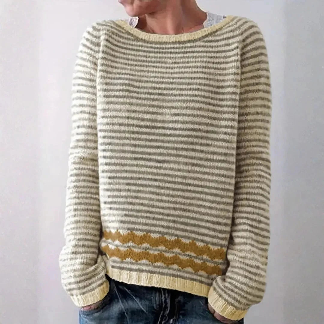 Gestreifter Strickpullover für Damen | Leicht 2