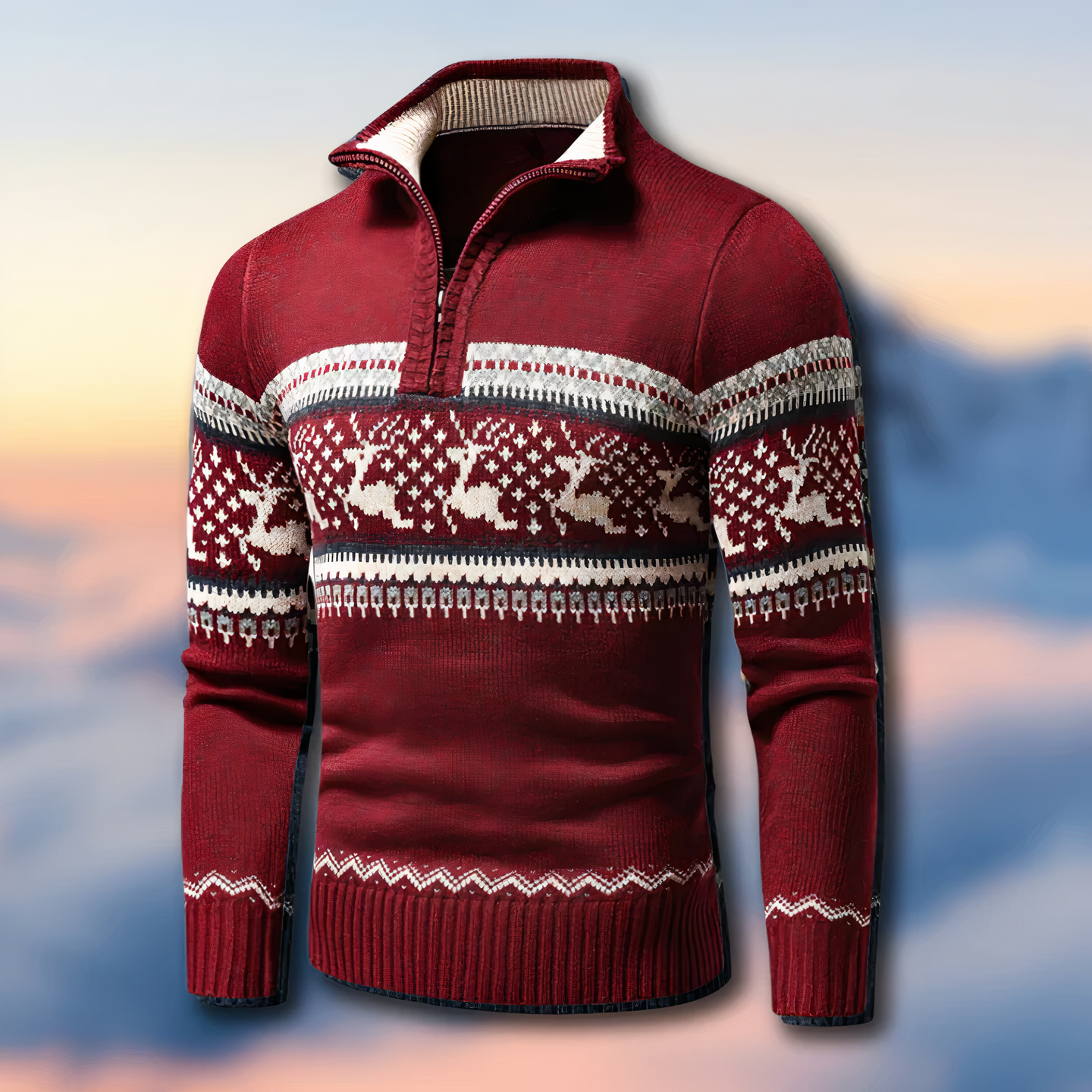 Gestrickter Weihnachtspullover für Herren | Winter