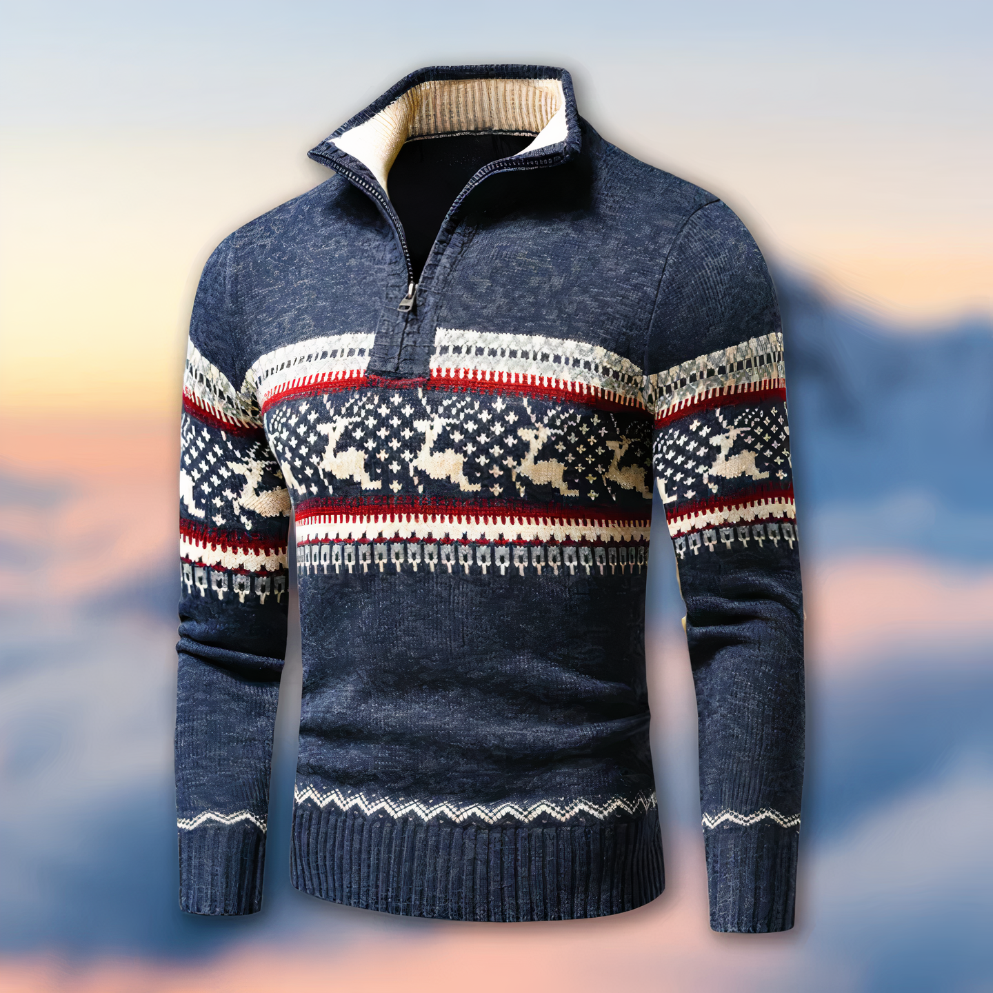 Gestrickter Weihnachtspullover für Herren | Winter
