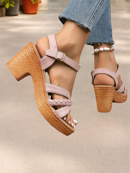 Gianna | Orthopädische Plateau Sandalen für Damen mit Mid-Heel und offenem Zehen Design | Rosa 2