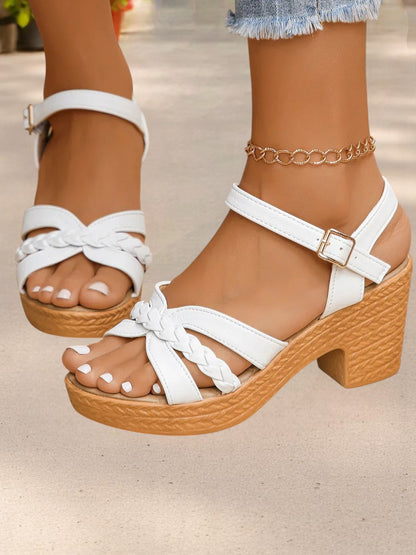 Gianna | Orthopädische Plateau Sandalen für Damen mit Mid-Heel und offenem Zehen Design | Weiß