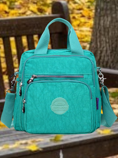 GoBag | Multifunktionale Umhängetasche Damen aus hochwertigem Nylon im 3-in-1 Design | Blaugrün