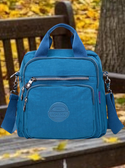 GoBag | Multifunktionale Umhängetasche Damen aus hochwertigem Nylon im 3-in-1 Design | Hellblau