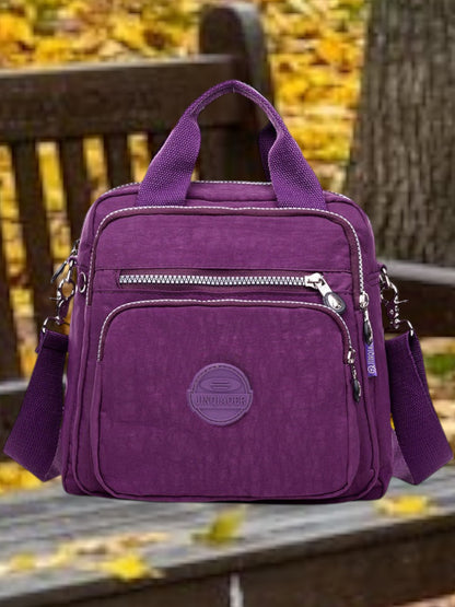 GoBag | Multifunktionale Umhängetasche Damen aus hochwertigem Nylon im 3-in-1 Design | Lila