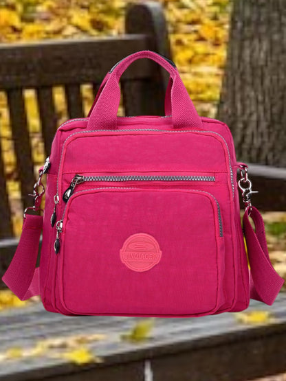 GoBag | Multifunktionale Umhängetasche Damen aus hochwertigem Nylon im 3-in-1 Design | Rosa