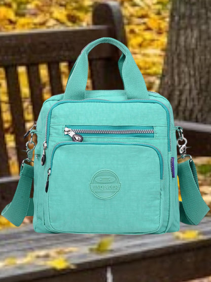 GoBag | Multifunktionale Umhängetasche Damen aus hochwertigem Nylon im 3-in-1 Design | Smaragd