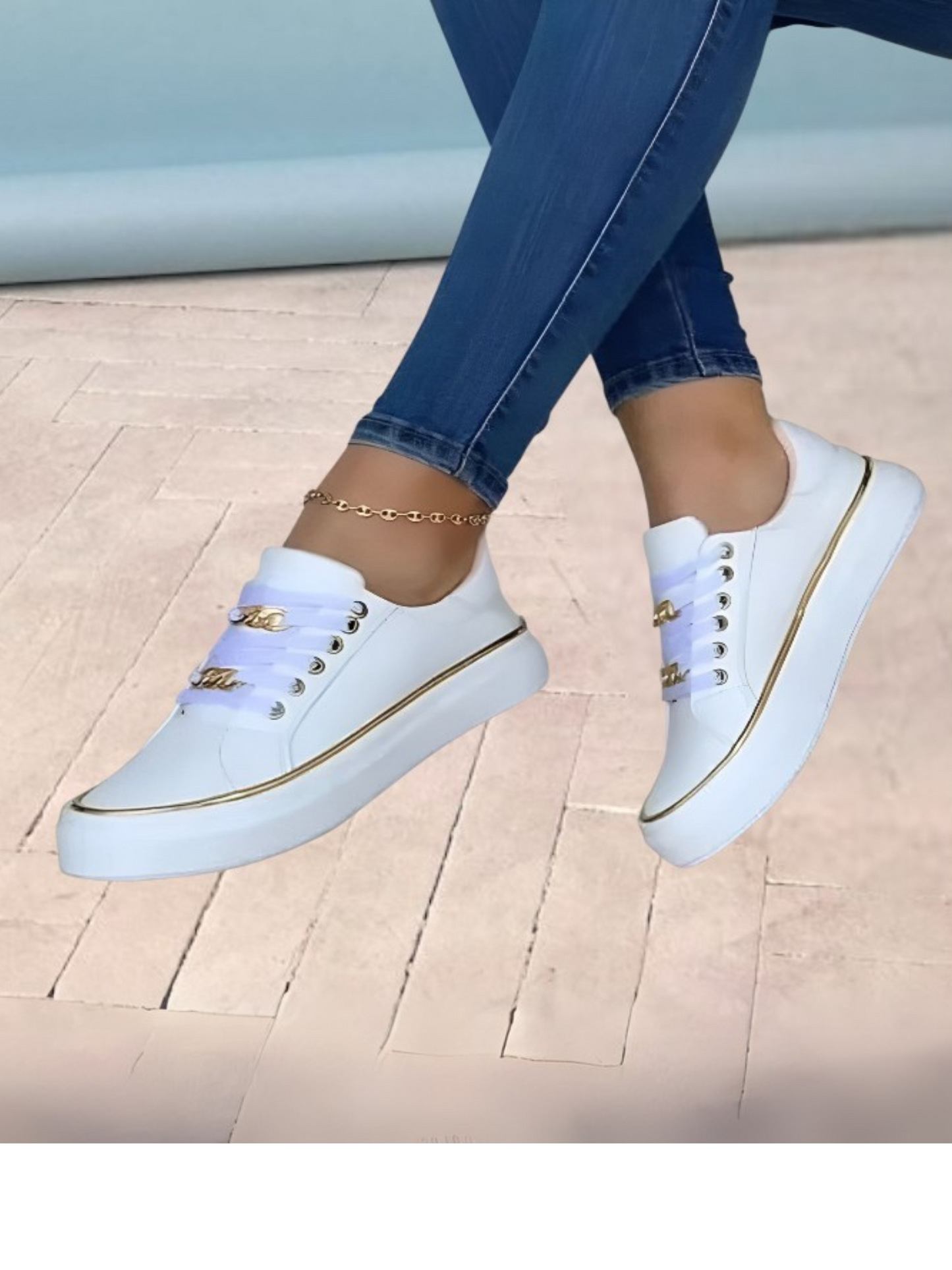 Gracie | Stylische orthopädische Sportschuhe für Frauen mit Fußgewölbeunterstützung und stoßdämpfenden Sohlen | Weiß 2