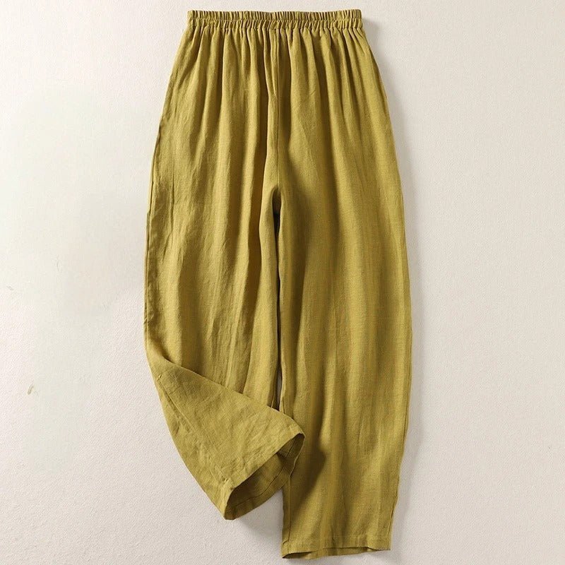 Hannah | Damen Leinen Relaxed-Fit Elastikbund Hose 1