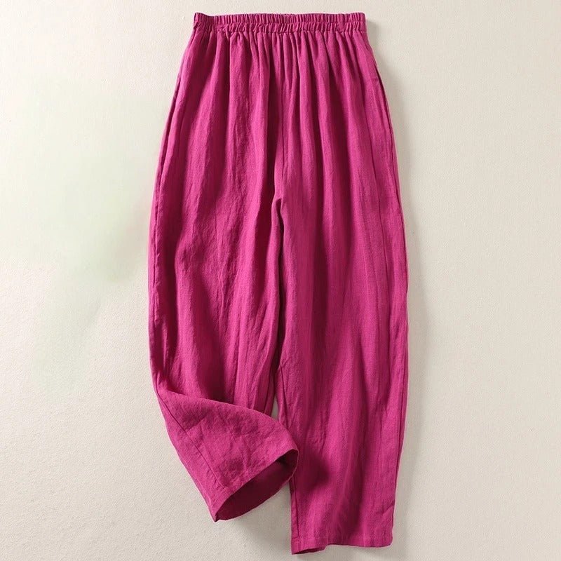 Hannah | Damen Leinen Relaxed-Fit Elastikbund Hose 3