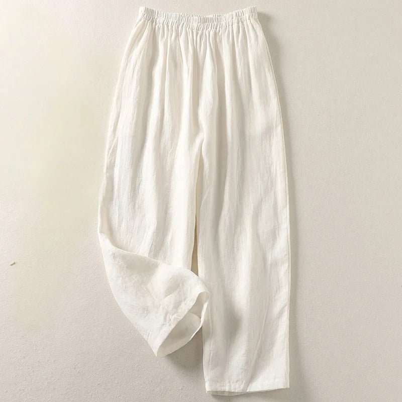 Hannah | Damen Leinen Relaxed-Fit Elastikbund Hose 4