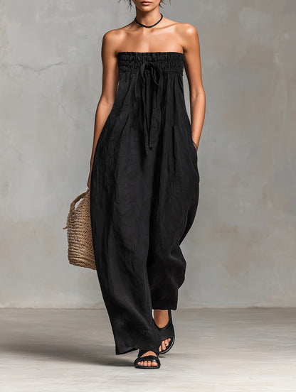 Jumpsuit Damen | Trägerloses Wide Leg Design & Bindung