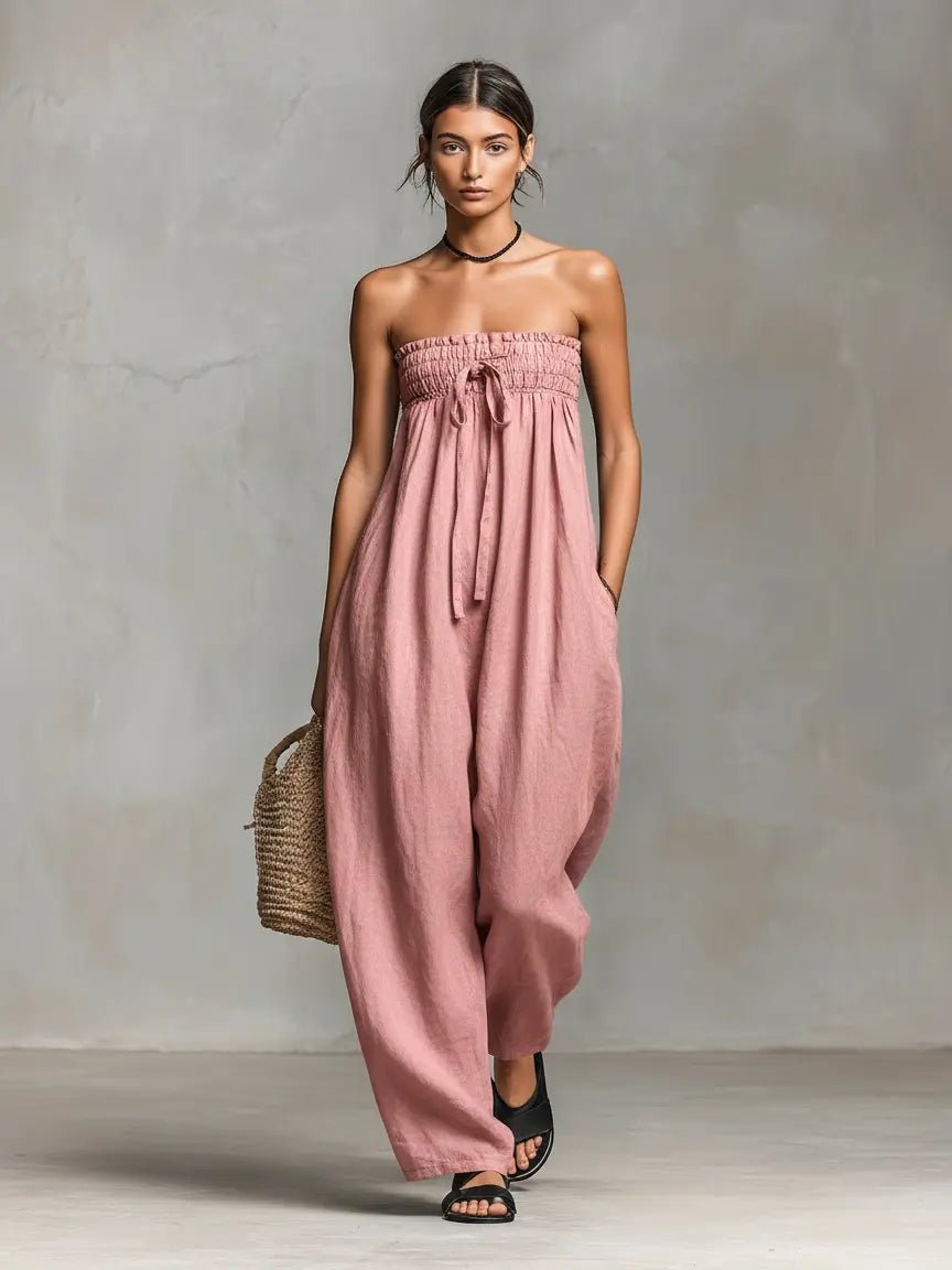 Jumpsuit Damen | Trägerloses Wide Leg Design & Bindung
