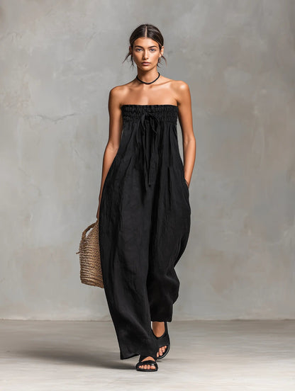 Jumpsuit Damen | Trägerloses Wide Leg Design & Bindung