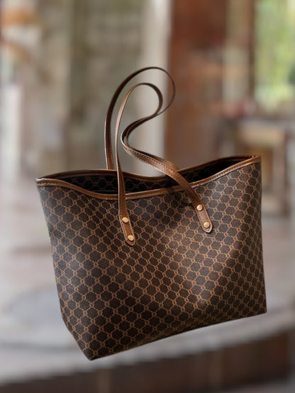 Hela | Elegante Retro-Damen-Umhängetasche aus hochwertigem PU-Leder mit bequemen Schulterriemen | Kaffee