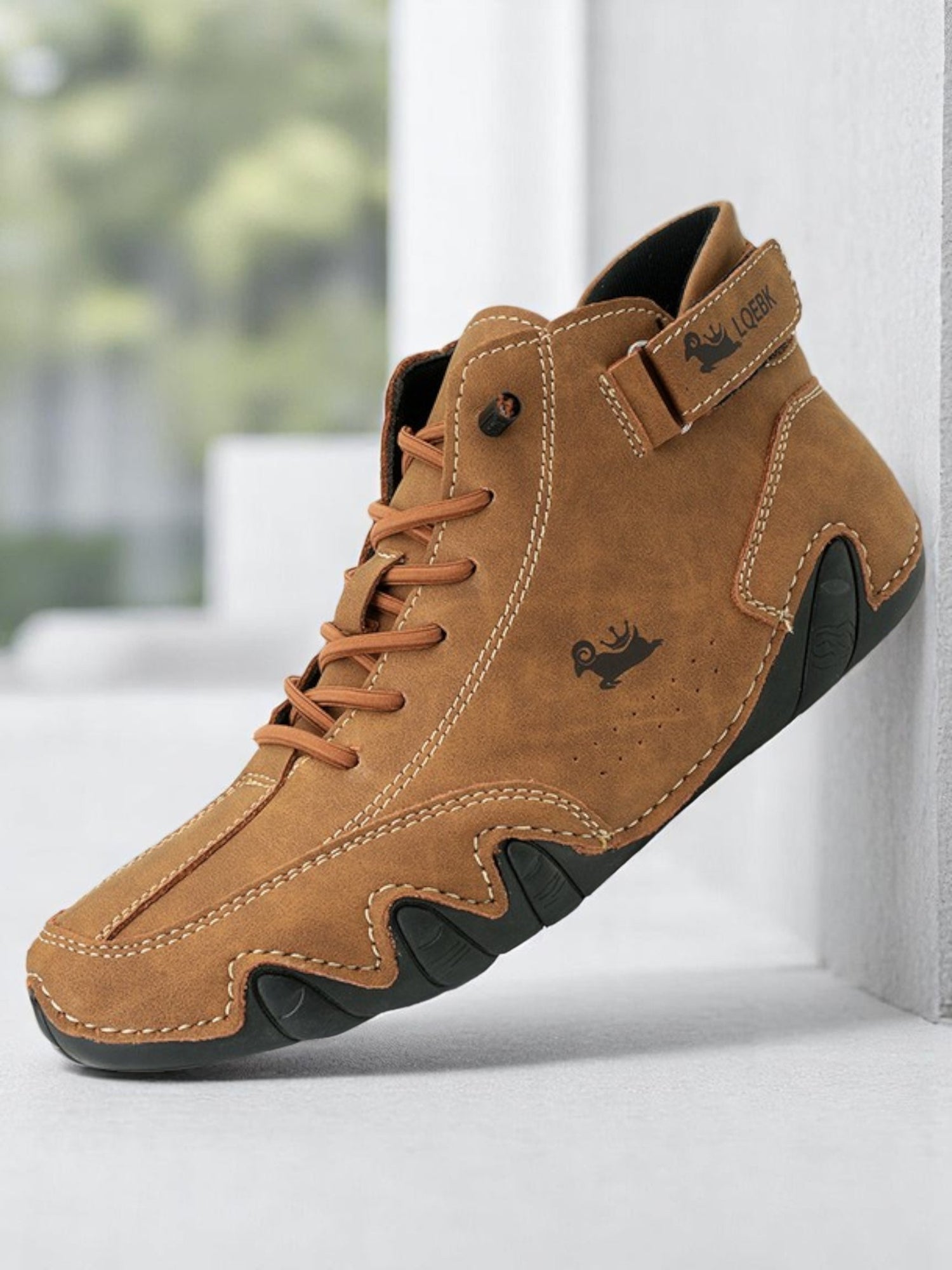 Hendrik | Orthopädische Plattformschuhe aus Leder mit eleganter Sohle und atmungsaktivem Design | Braun