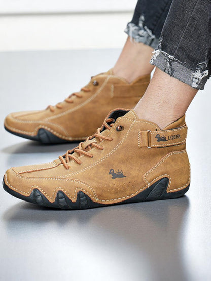 Hendrik | Orthopädische Plattformschuhe aus Leder mit eleganter Sohle und atmungsaktivem Design | Braun 2