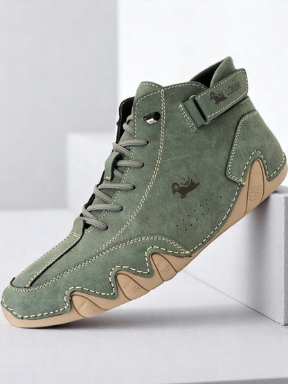 Hendrik | Orthopädische Plattformschuhe aus Leder mit eleganter Sohle und atmungsaktivem Design | Grün
