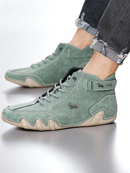 Hendrik | Orthopädische Plattformschuhe aus Leder mit eleganter Sohle und atmungsaktivem Design | Grün 2
