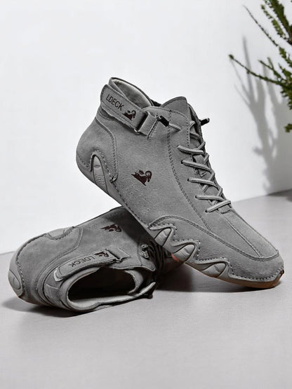 Hendrik | Orthopädische Plattformschuhe aus Leder mit eleganter Sohle und atmungsaktivem Design | Grau