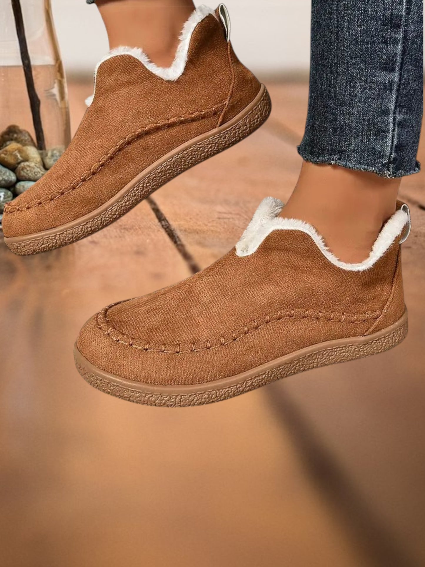 Hera | Orthopädische Knöchelstiefel aus wasserdichtem Leder mit Kunstpelzfutter und rutschfester Sohle | Braun