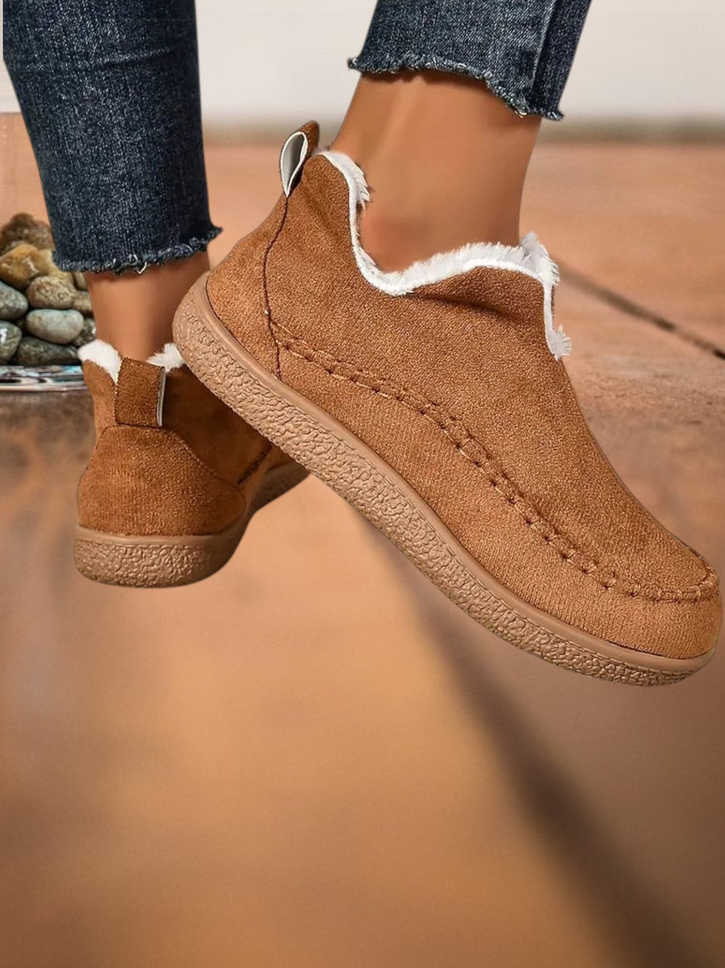 Hera | Orthopädische Knöchelstiefel aus wasserdichtem Leder mit Kunstpelzfutter und rutschfester Sohle | Braun 2