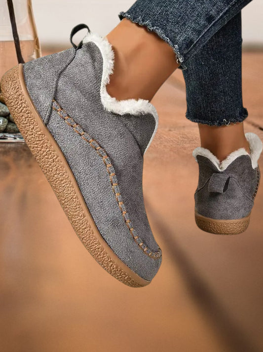 Hera | Orthopädische Knöchelstiefel aus wasserdichtem Leder mit Kunstpelzfutter und rutschfester Sohle | Grau