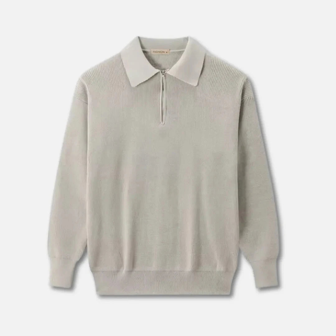 Herren-Strickpullover | Rippstrickstruktur, strukturierter Kragen | Normale Passform 3