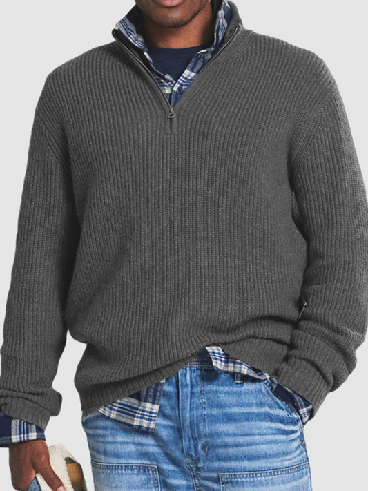 Herren-Sweatshirt mit halbem Reißverschluss | Lässige Passform 0